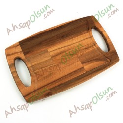 Ahşap Doğrama ve Et Tahtası · Çift Kulplu · 31,6x20 cm Ahşap Doğrama ve Et Tahtası · Çift Kulplu · 31,6x20 cm