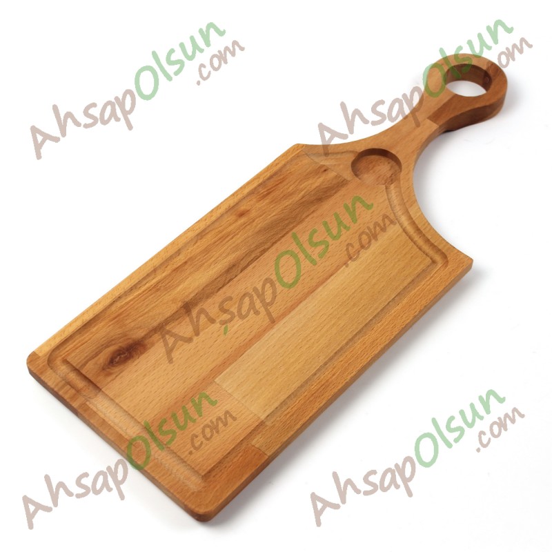 Ahşap Steak Tahtası · Egzotik Saplı · 45x17 cm Ahşap Steak Tahtası · Egzotik Saplı · 45x17 cm