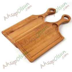 Ahşap Steak Tahtası · Egzotik Saplı · 45x17 cm Ahşap Steak Tahtası · Egzotik Saplı · 45x17 cm