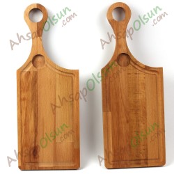 Ahşap Steak Tahtası · Egzotik Saplı · 45x17 cm Ahşap Steak Tahtası · Egzotik Saplı · 45x17 cm