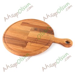 Ahşap Et Tahtası · Saplı Yuvarlak ·  37x29 cm