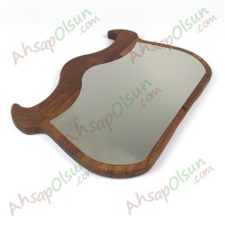 Paslanmaz Çelik ve Ahşap İroko Sunum Tahtası ·  Boğa  37x25 cm