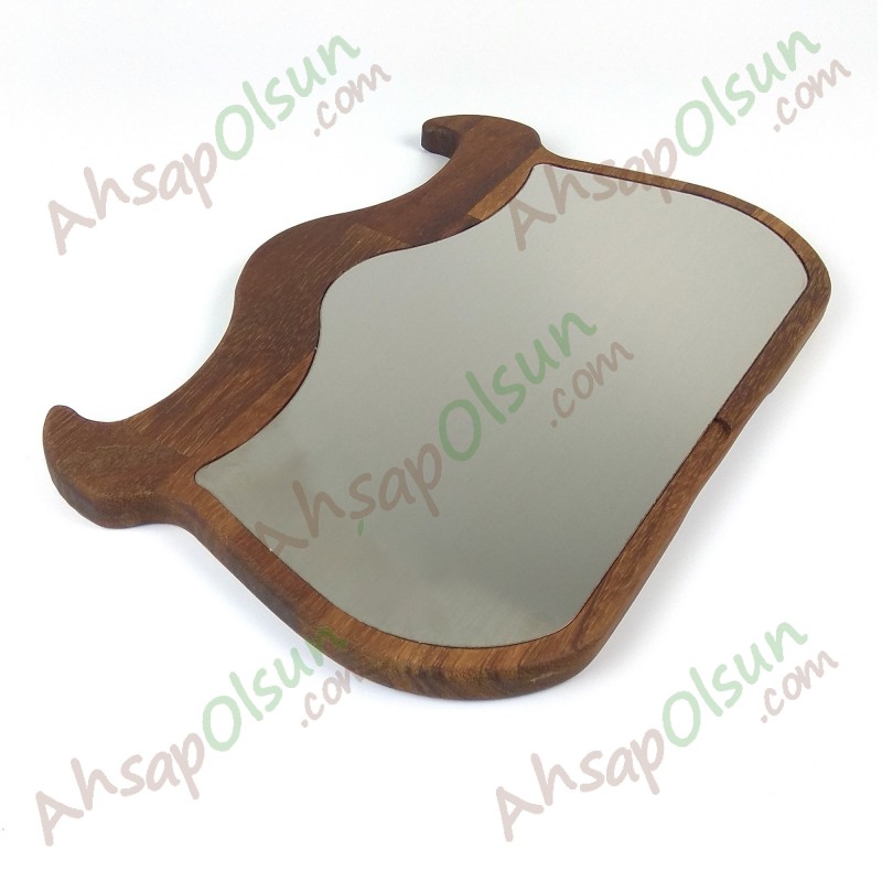 Paslanmaz Çelik ve Ahşap İroko Sunum Tahtası ·  Boğa  37x25 cm