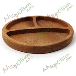 Ahşap Çerezlik · 3 Bölmeli Yuvarlak · Ø 17 cm Ahşap Çerezlik · 3 Bölmeli Yuvarlak · Ø 17 cm
