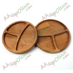 Ahşap Çerezlik · 3 Bölmeli Yuvarlak · Ø 17 cm Ahşap Çerezlik · 3 Bölmeli Yuvarlak · Ø 17 cm