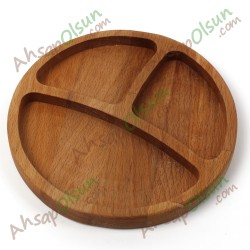 Ahşap Çerezlik · 3 Bölmeli Yuvarlak · Ø 17 cm Ahşap Çerezlik · 3 Bölmeli Yuvarlak · Ø 17 cm