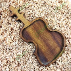 Ahşap Kahvaltı Meyve Çerez Sunum Tabak  iroko · Keman · 36x20 cm