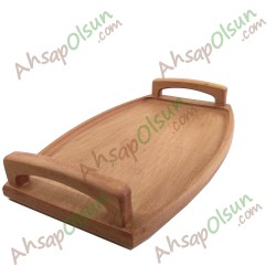 Ahşap Kulplu Tepsi büyük · 41,5x25 cm