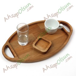 Ahşap Saplı Sunum Tepsisi No:1 · 33x19 cm Ahşap Saplı Sunum Tepsisi No:1 · 33x19 cm
