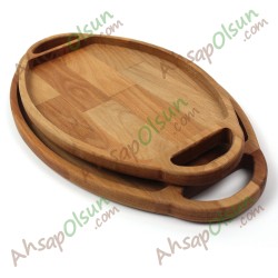 Ahşap Saplı Sunum Tepsisi No:1 · 33x19 cm Ahşap Saplı Sunum Tepsisi No:1 · 33x19 cm