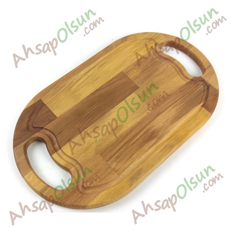 Ahşap Kulplu Tepsi Kesim Tahtası · 42x25 cm Ahşap Kulplu Tepsi Kesim Tahtası · 42x25 cm