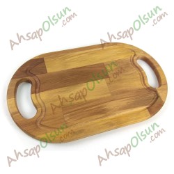 Ahşap Kulplu Tepsi Kesim Tahtası · 42x25 cm Ahşap Kulplu Tepsi Kesim Tahtası · 42x25 cm
