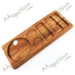 Ahşap Otel Tipi Karşılama Tepsisi · 50x20 cm