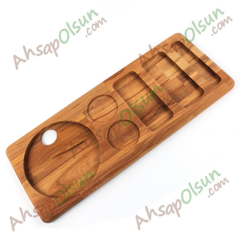 Ahşap Otel Tipi Karşılama Tepsisi · 50x20 cm