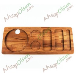 Ahşap Otel Tipi Karşılama Tepsisi · 50x20 cm