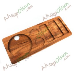 Ahşap Otel Tipi Karşılama Tepsisi · 50x20 cm