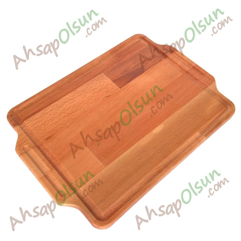 Ahşap Kulplu Sunum Tahtası · 34x25 cm