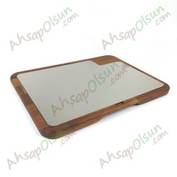 Paslanmaz Çelik ve Ahşap İroko Sunum Tahtası · 35x26 cm Paslanmaz Çelik ve Ahşap İroko Sunum Tahtası · 35x26 cm