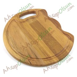 Ahşap Kesim Tahtası · Kulplu Yarım Daire · 30x26,2 cm