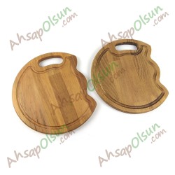 Ahşap Kesim Tahtası · Kulplu Yarım Daire · 30x26,2 cm Ahşap Kesim Tahtası · Kulplu Yarım Daire · 30x26,2 cm