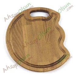 Ahşap Kesim Tahtası · Kulplu Yarım Daire · 30x26,2 cm