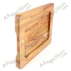 Ahşap Et Tahtası Sıcak sunumlar için ilave levhalı · Havuz · 38x28cm