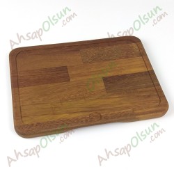 Paslanmaz Çelik ve Ahşap İroko Sunum Tahtası · 37x25 cm Paslanmaz Çelik ve Ahşap İroko Sunum Tahtası · 37x25 cm