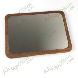 Paslanmaz Çelik ve Ahşap İroko Sunum Tahtası · 37x25 cm Paslanmaz Çelik ve Ahşap İroko Sunum Tahtası · 37x25 cm