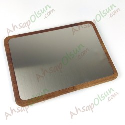 Paslanmaz Çelik ve Ahşap İroko Sunum Tahtası · 35x25 cm Paslanmaz Çelik ve Ahşap İroko Sunum Tahtası · 35x25 cm