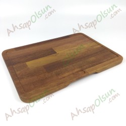 Paslanmaz Çelik ve Ahşap İroko Sunum Tahtası · 35x25 cm Paslanmaz Çelik ve Ahşap İroko Sunum Tahtası · 35x25 cm