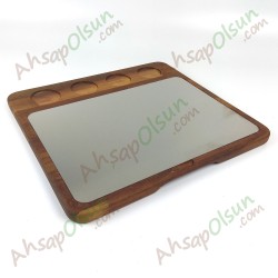 Paslanmaz Çelik ve Ahşap İroko Sunum Tahtası · 35x32 cm Paslanmaz Çelik ve Ahşap İroko Sunum Tahtası · 35x32 cm