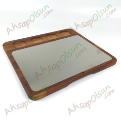 Paslanmaz Çelik ve Ahşap İroko Sunum Tahtası · 35x32 cm Paslanmaz Çelik ve Ahşap İroko Sunum Tahtası · 35x32 cm