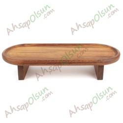 Ayaklı Ahşap Kebap Servis Tahtası · iroko · 44x18 h:8 cm Ayaklı Ahşap Kebap Servis Tahtası · iroko · 44x18 h:8 cm