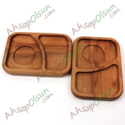 Ahşap Çay Kahve Altlık · 2 Bölmeli · 18x13 cm Ahşap Çay Kahve Altlık · 2 Bölmeli · 18x13 cm