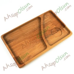 Ahşap Çay Kahve ikram Tepsi · 2 Bölmeli 26x16 cm Ahşap Çay Kahve ikram Tepsi · 2 Bölmeli 26x16 cm