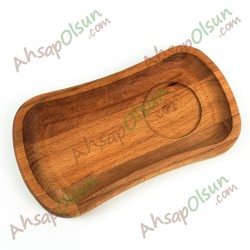 Ahşap Çay Kahve servis Tabak · Narin 20x11 cm