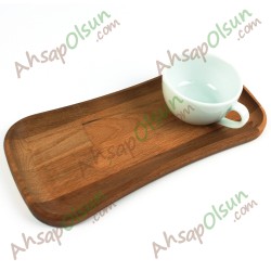 Ahşap Çay Kahve servis Tabağı Büyük 32x15 cm Ahşap Çay Kahve servis Tabağı Büyük 32x15 cm