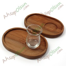 Ahşap Çay Kahve servis Tabağı · Oval 19x13 cm Ahşap Çay Kahve servis Tabağı · Oval 19x13 cm