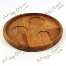 Ahşap Türk Kahvesi Servisi,Yuvarlak Ø 19 cm