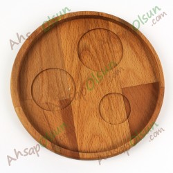 Ahşap Türk Kahvesi Servisi,Yuvarlak Ø 19 cm