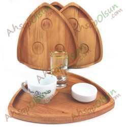 Ahşap Kahve Servis Tabak · Kavis Üçgen 22,7 cm Ahşap Kahve Servis Tabak · Kavis Üçgen 22,7 cm
