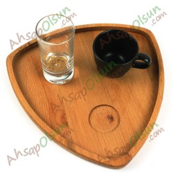 Ahşap Kahve Servis Tabak · Kavis Üçgen 22,7 cm Ahşap Kahve Servis Tabak · Kavis Üçgen 22,7 cm