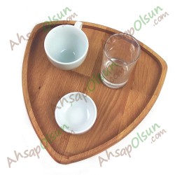 Ahşap Kahve Servis Tabak · Kavis Üçgen 22,7 cm Ahşap Kahve Servis Tabak · Kavis Üçgen 22,7 cm