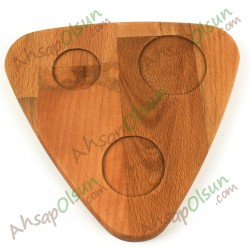 Ahşap Kahve İkram Tablası ·  20x18,6 cm