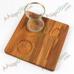 Ahşap Kahve İkram Tablası · Kare 17,5 cm Ahşap Kahve İkram Tablası · Kare 17,5 cm