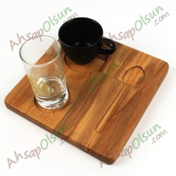 Ahşap Kahve İkram Tablası · Kare 17,5 cm Ahşap Kahve İkram Tablası · Kare 17,5 cm