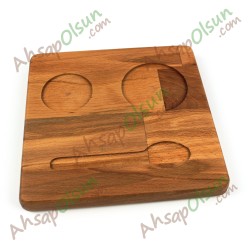 Ahşap Kahve İkram Tablası · Kare 17,5 cm Ahşap Kahve İkram Tablası · Kare 17,5 cm