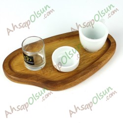 Ahşap Türk Kahvesi servis Tabak · iroko 26x14 cm Ahşap Türk Kahvesi servis Tabak · iroko 26x14 cm