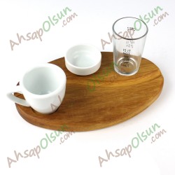 Ahşap Türk Kahvesi Sunum Tahtası · Oval iroko 24x15 cm Ahşap Türk Kahvesi Sunum Tahtası · Oval iroko 24x15 cm