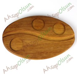 Ahşap Türk Kahvesi Sunum Tahtası · Oval iroko 24x15 cm Ahşap Türk Kahvesi Sunum Tahtası · Oval iroko 24x15 cm
